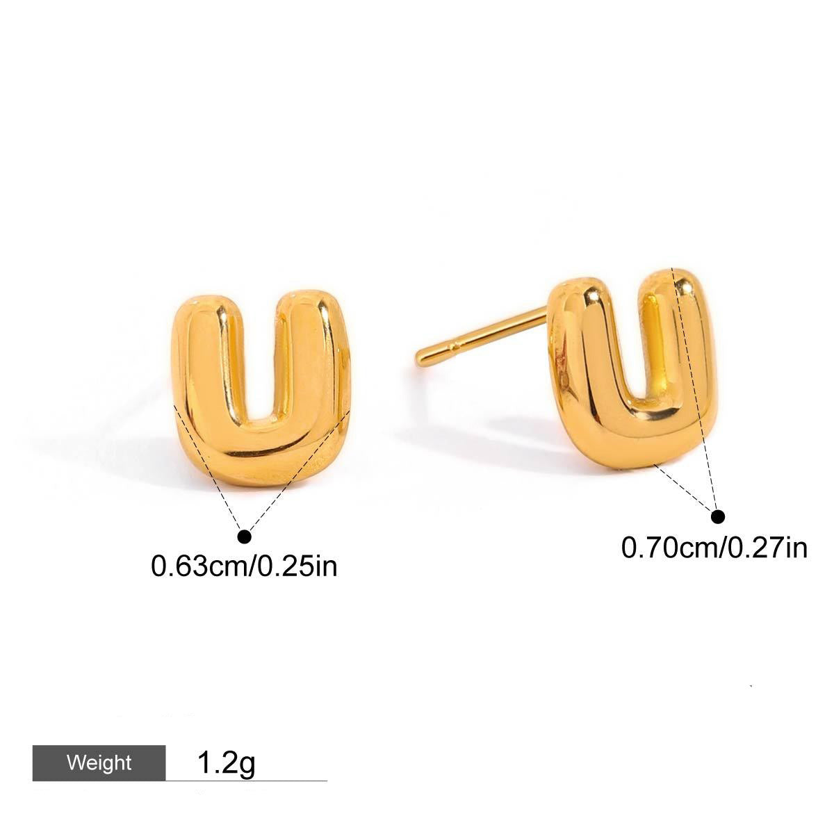 18K gold 26 letters design classic fashion earrings