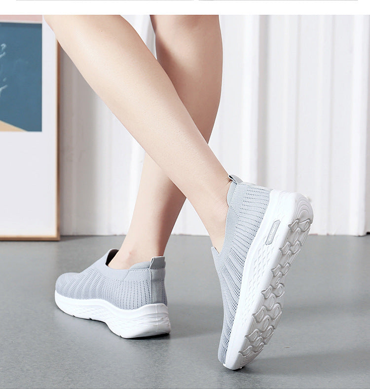 Women's Mesh Slip-On Sneakers | Breathable Lightweight Flat Walking Shoes