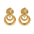 18K gold hollow crescent design classic and fashionable earrings
