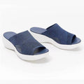 Women's Woven Mesh Platform Sandals | Open-Toe PU Sole Casual Slides