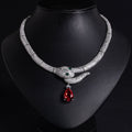 S925 Silver Snake-Shaped Cubic Zirconia Necklace