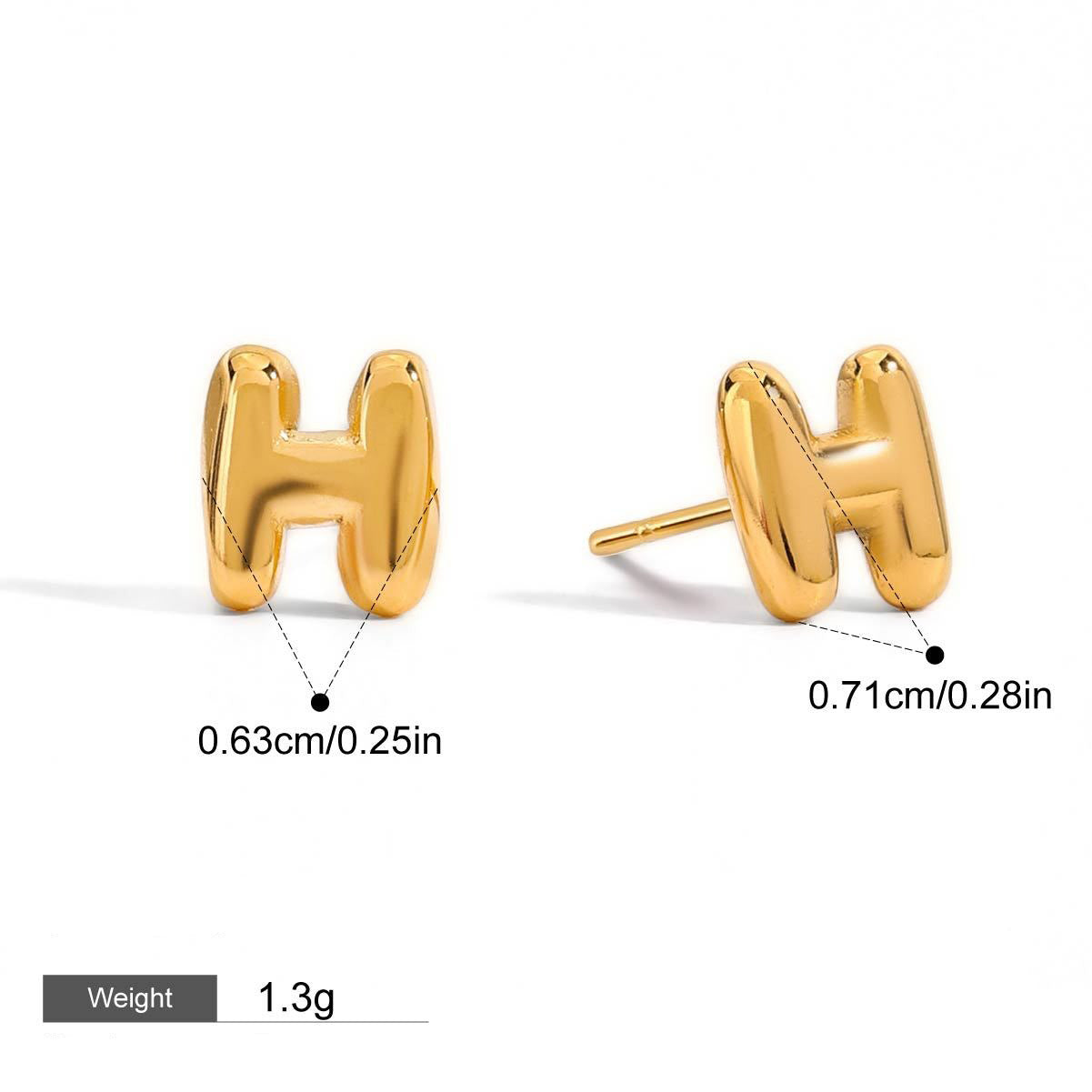 18K gold 26 letters design classic fashion earrings