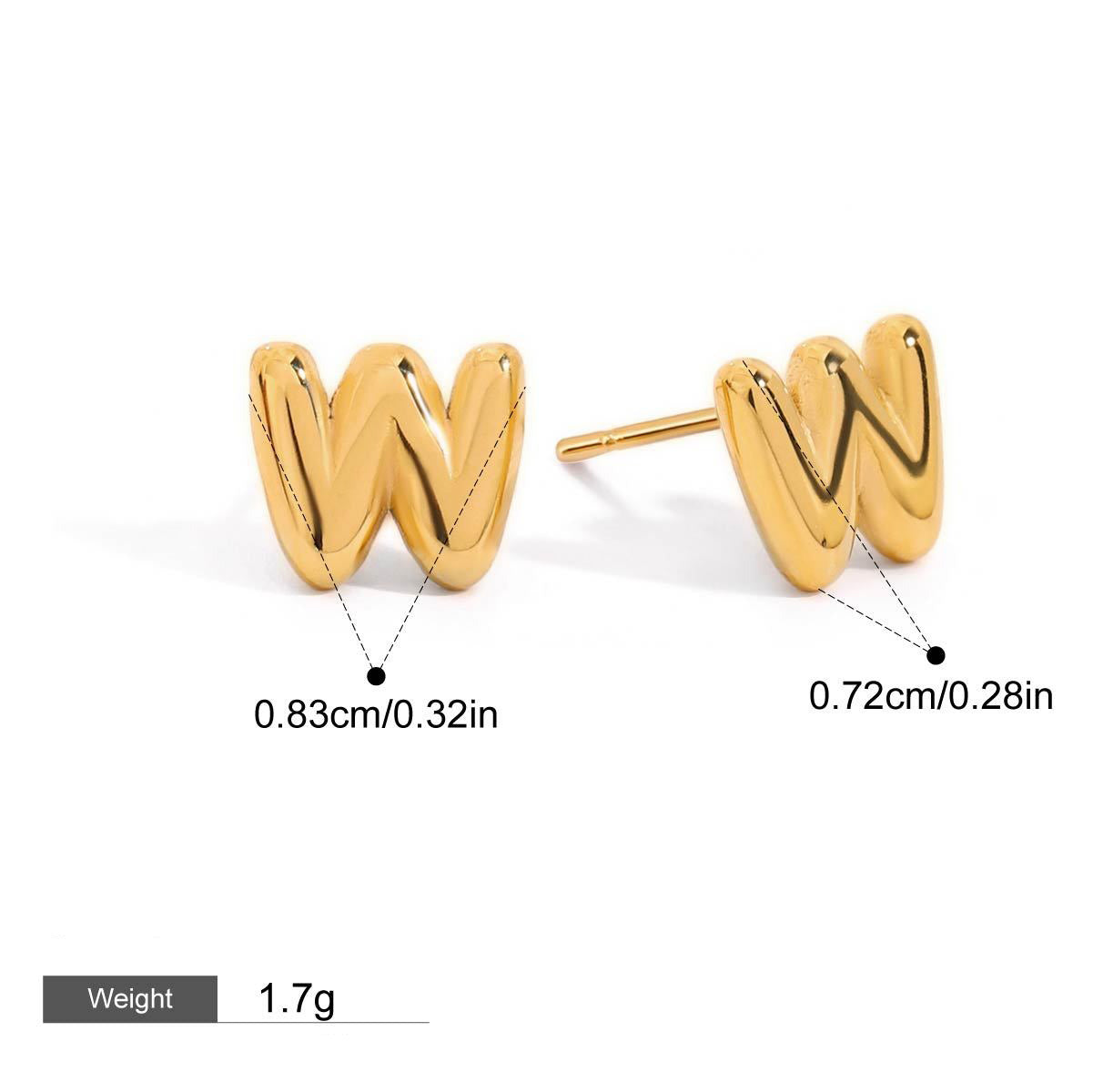 18K gold 26 letters design classic fashion earrings