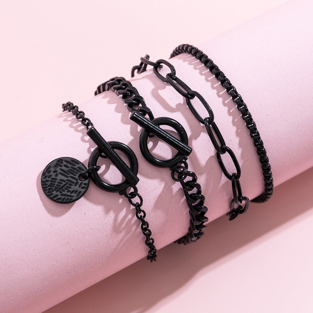Sweet and Cool Black Halloween Coin Charm Bracelet