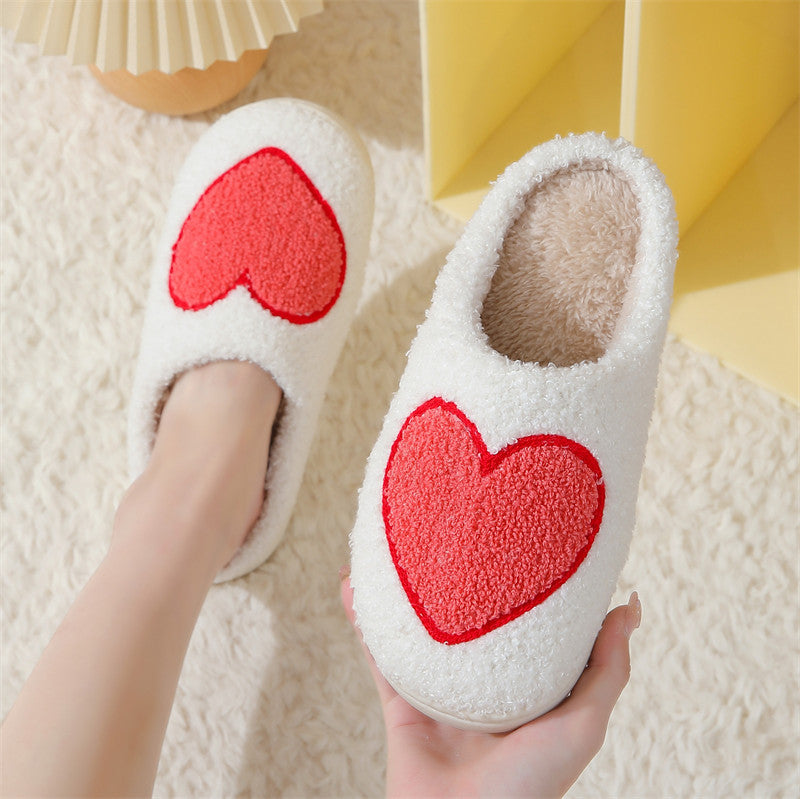 Women's Plush Embroidery Home Slippers | Suede Non-Slip Warm House Shoes