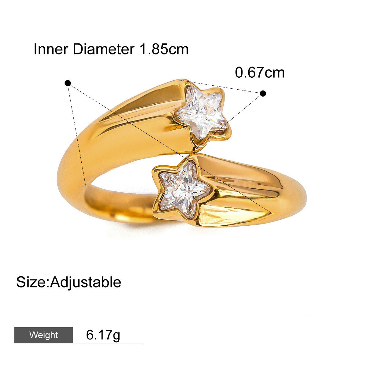 18K gold geometric gemstone inlaid exquisite design dazzling ring