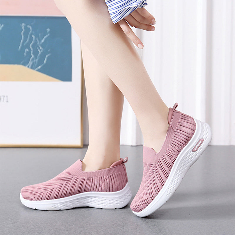 Women's Mesh Slip-On Sneakers | Breathable Lightweight Flat Walking Shoes