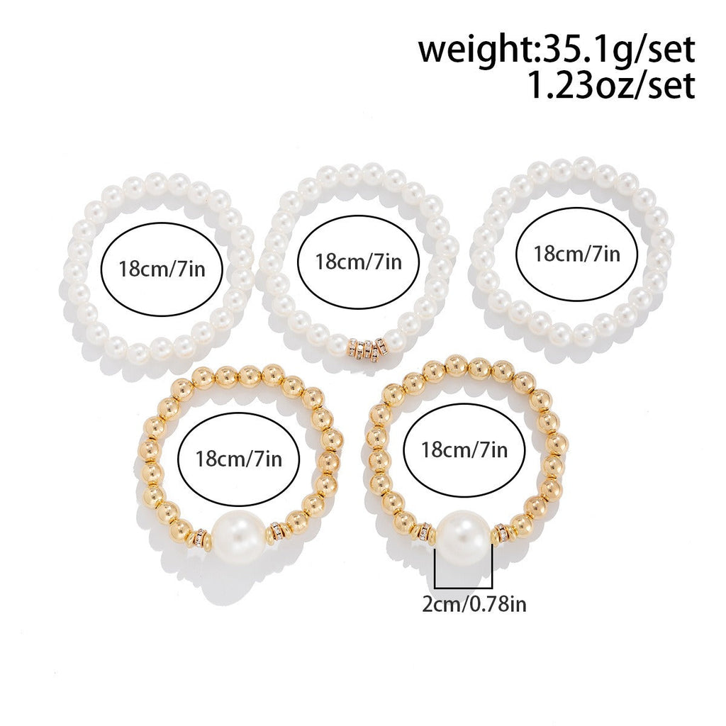 18k gold pearl stacking bracelet