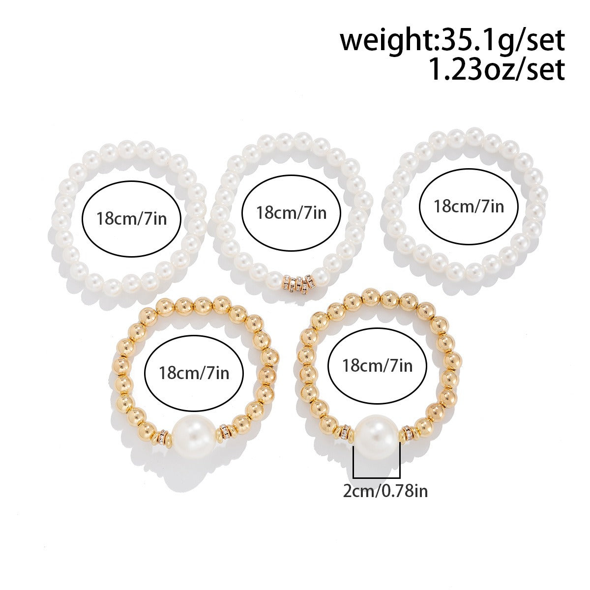 18k gold pearl stacking bracelet