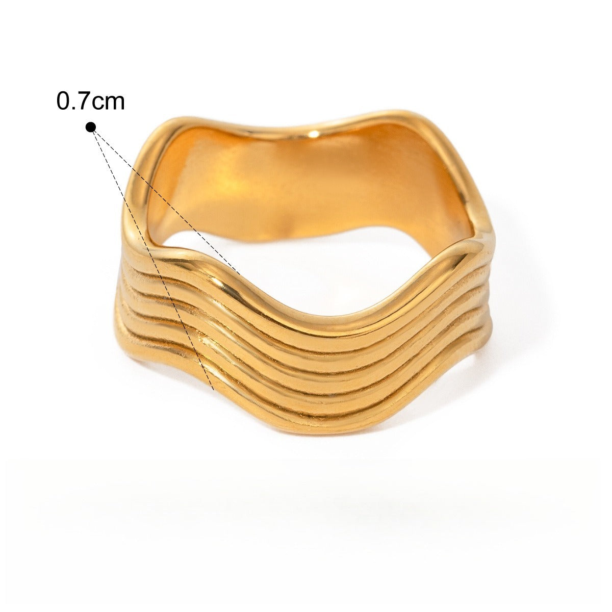 18K Gold Luxury Pearl Titanium Steel Ring