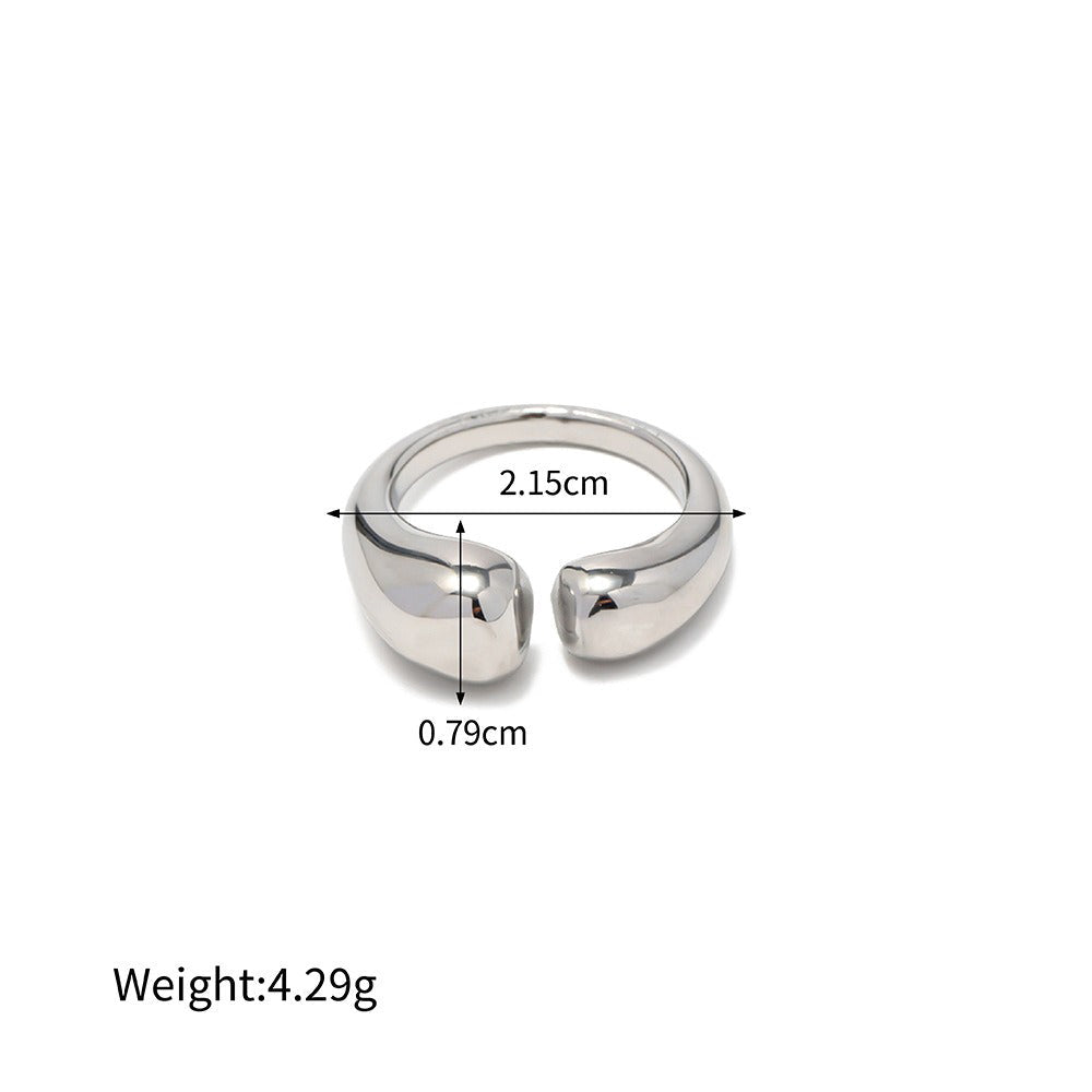 18K gold geometric design simple personality ring