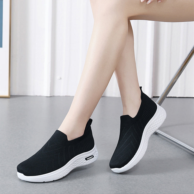 Women's Mesh Slip-On Sneakers | Breathable Lightweight Flat Walking Shoes