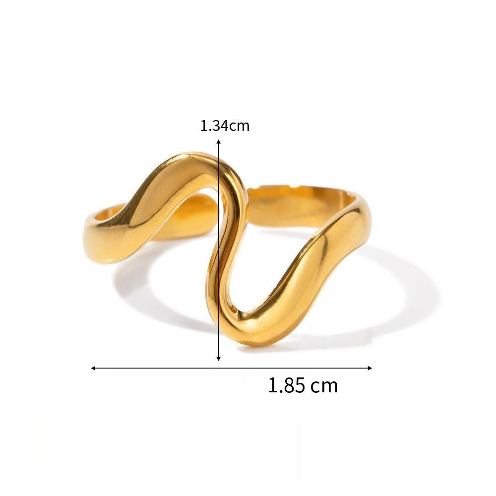 18K gold titanium steel open ring