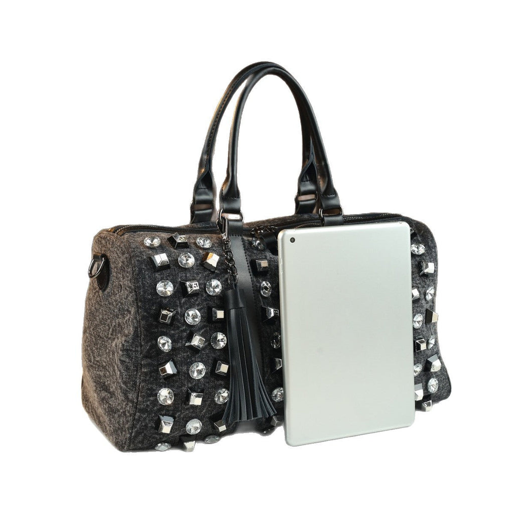 Large-Capacity Casual Travel Rhinestone Embellished Handbag Shoulder Crossbody Bag