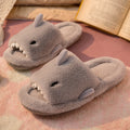 Unisex Shark Slippers | Fluffy Faux Fur House Shoes for Women & Men