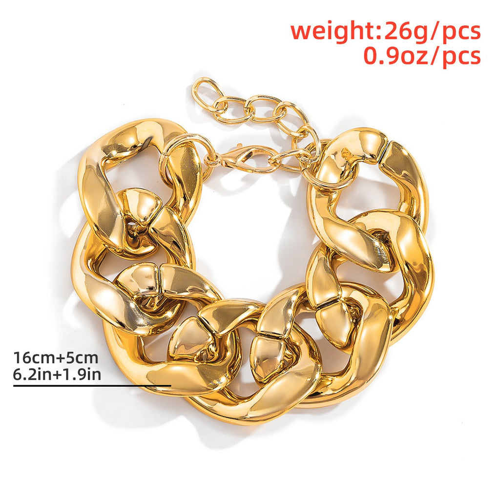 18k gold geometric hollow bracelet