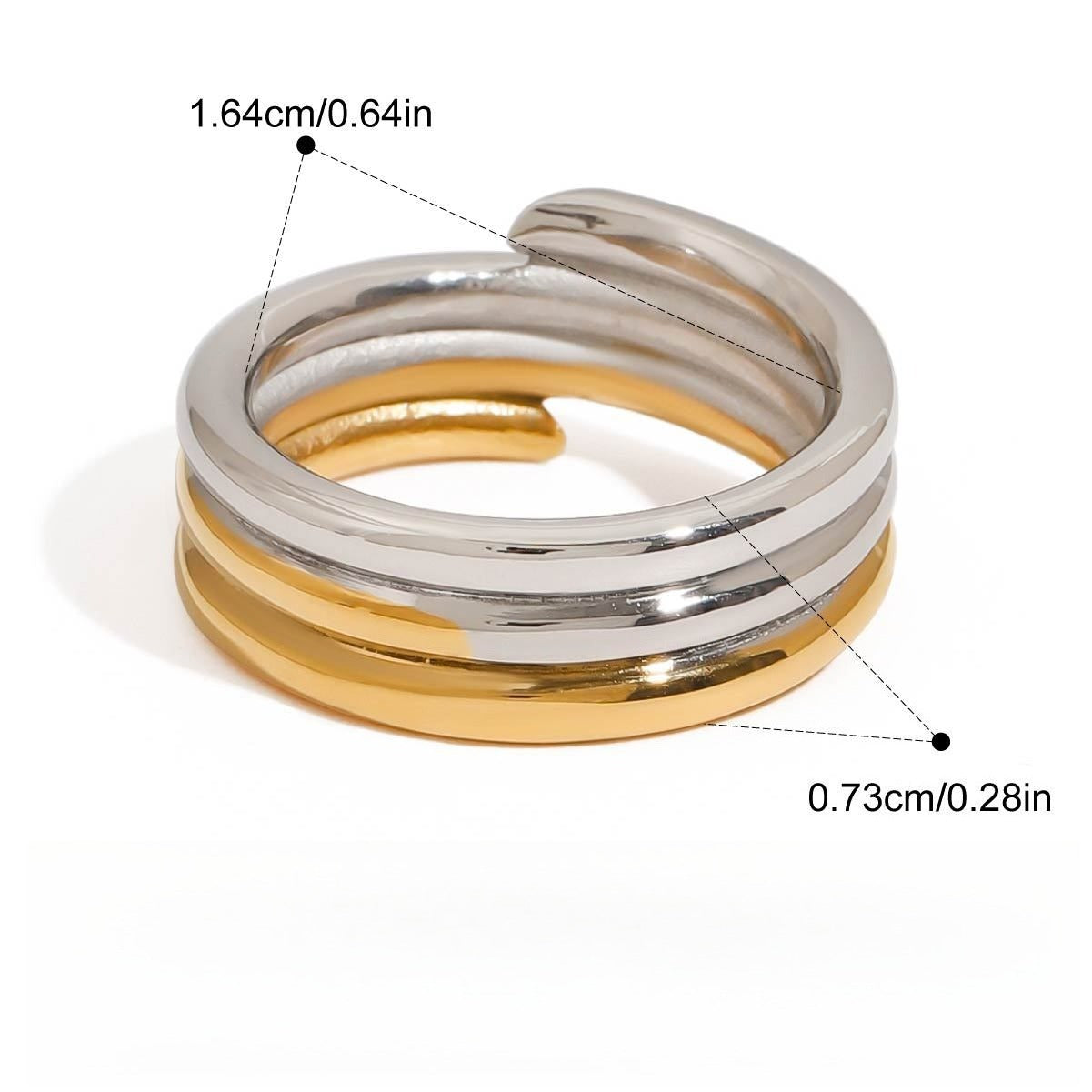 18K gold and titanium steel stacking ring