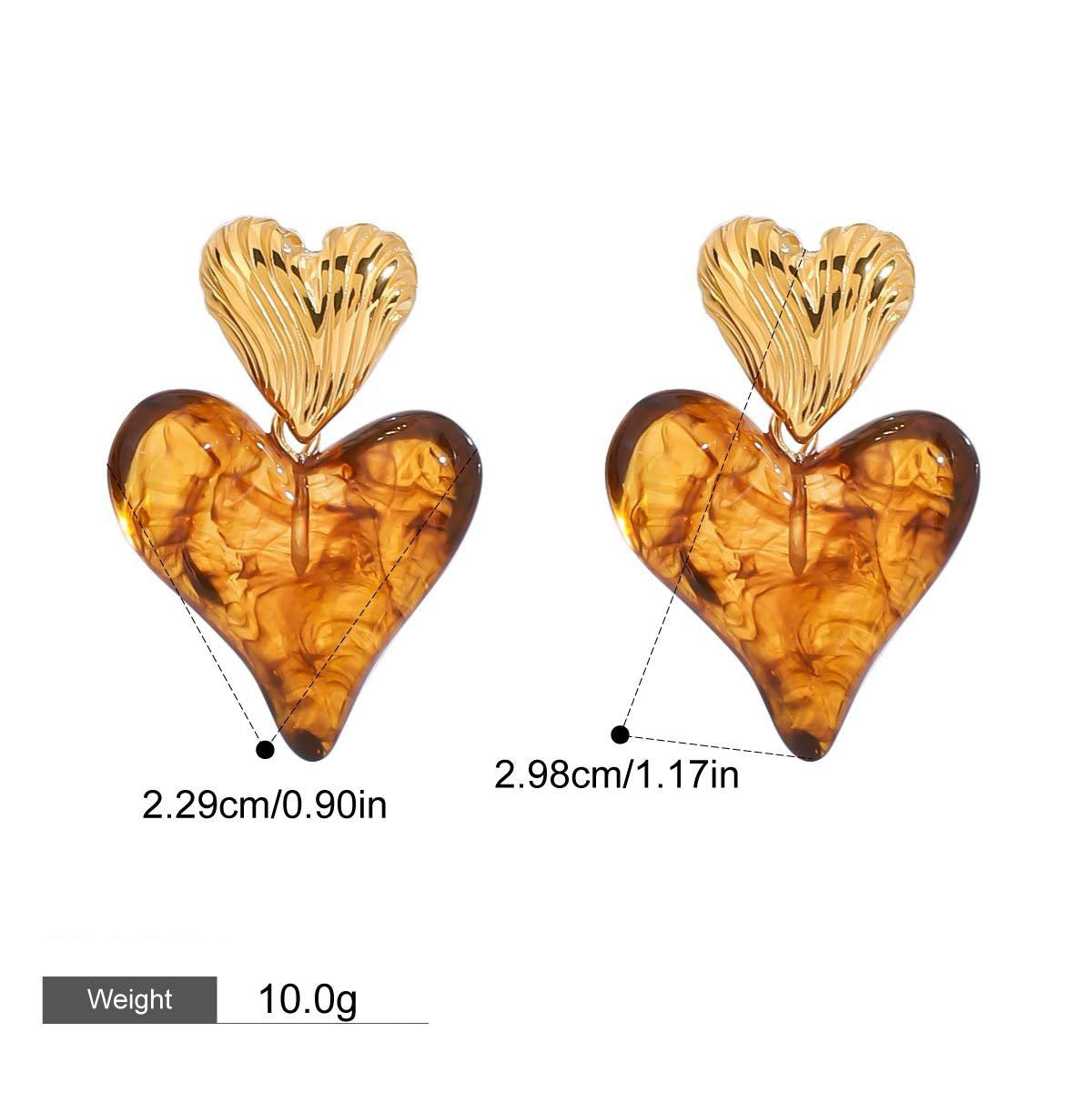 18K gold heart-shaped design light luxury noble earrings