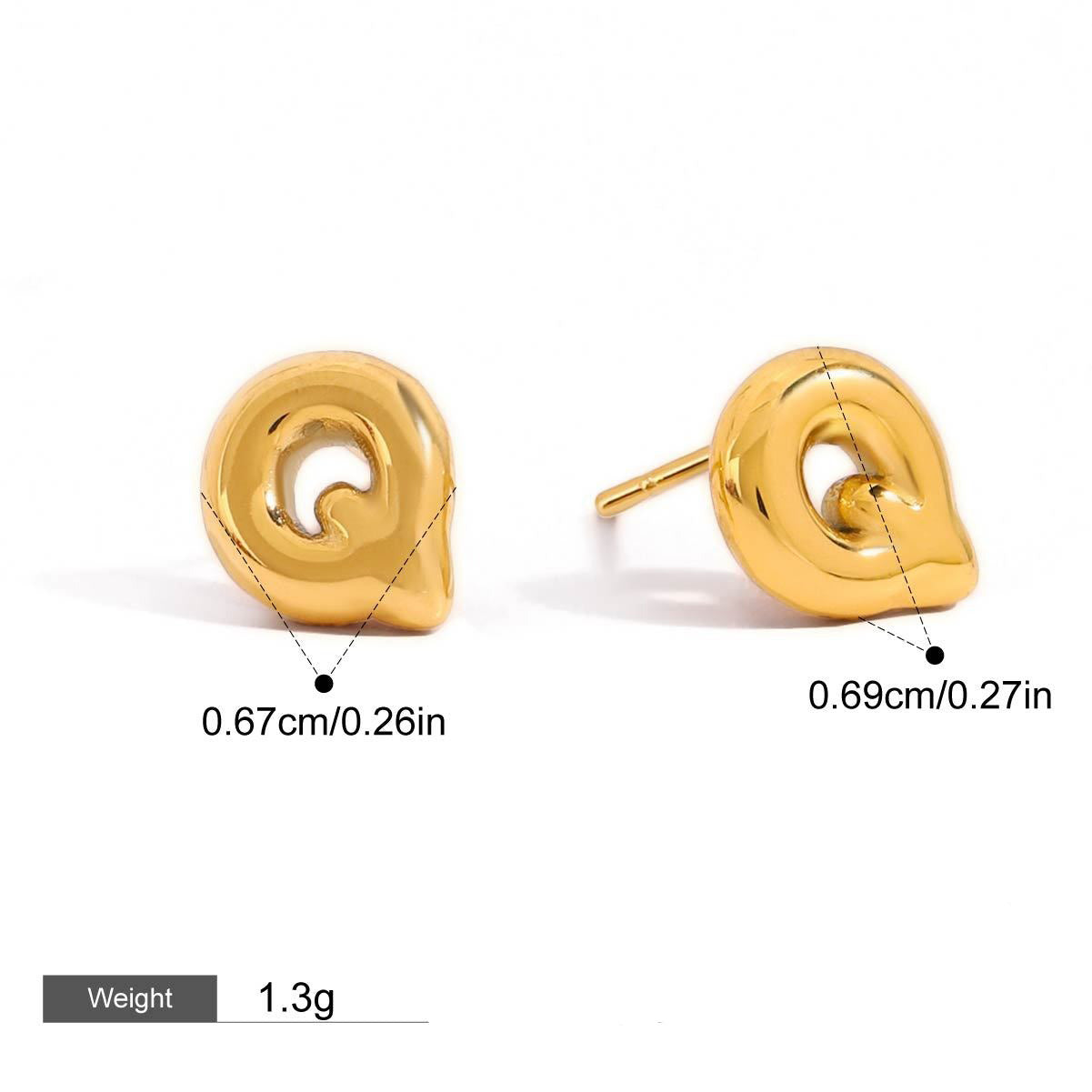 18K gold 26 letters design classic fashion earrings