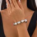 18k gold irregular personalized geometric round bead bracelet