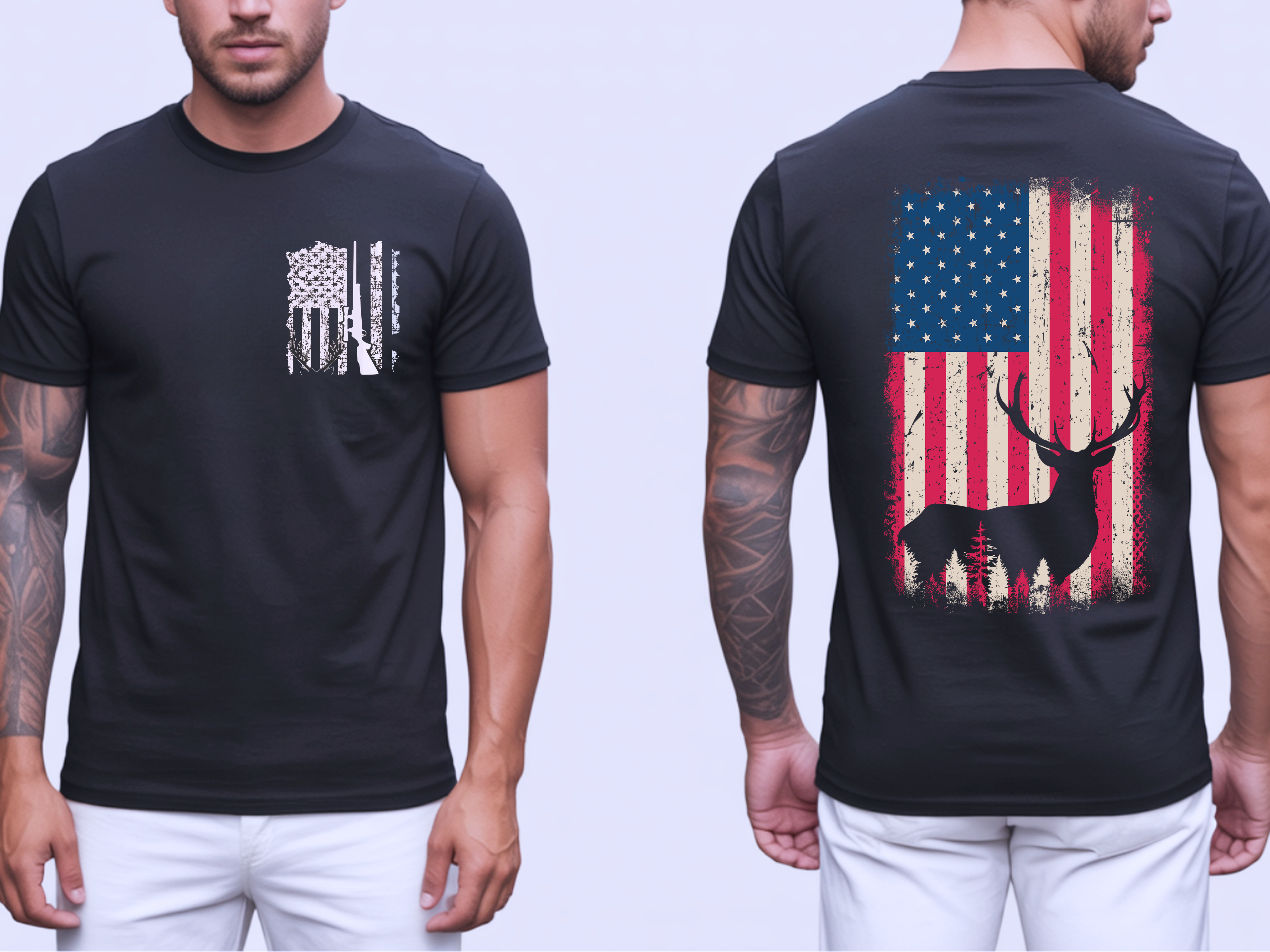 Distressed flag and deer shirt