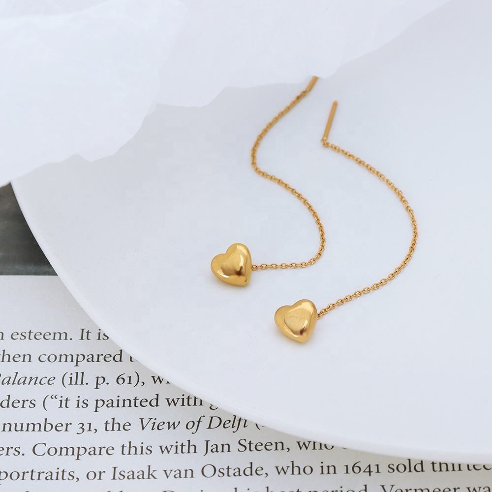 Grace Polished Heart Long thread Earring