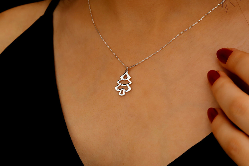 Sparkle & Shine Sterling Silver Christmas Tree Necklace