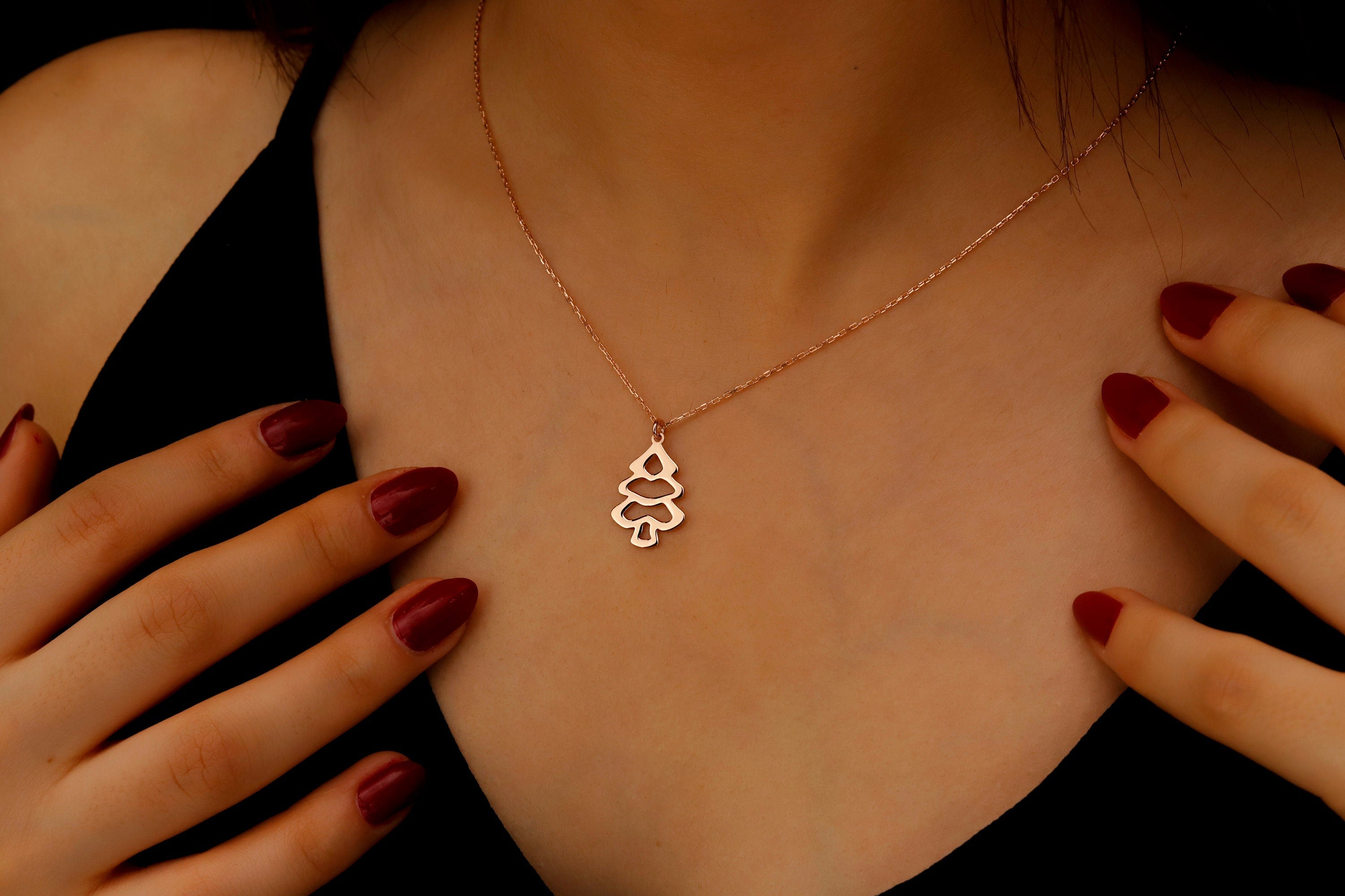 Sparkle & Shine Sterling Silver Christmas Tree Necklace