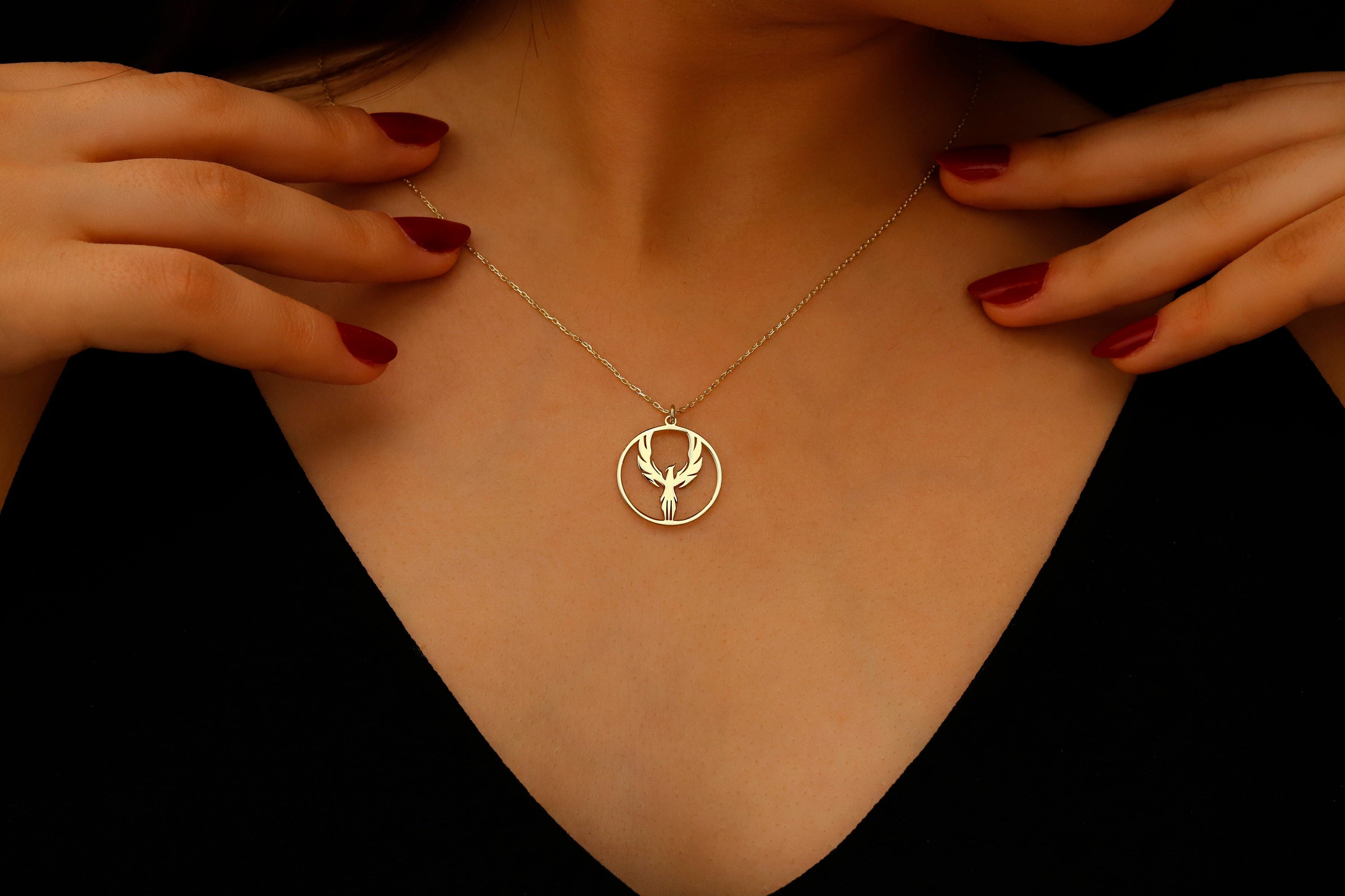 Firebird Jewelry Sterling Silver Phoenix Necklace | Handmade Charm of Transformation