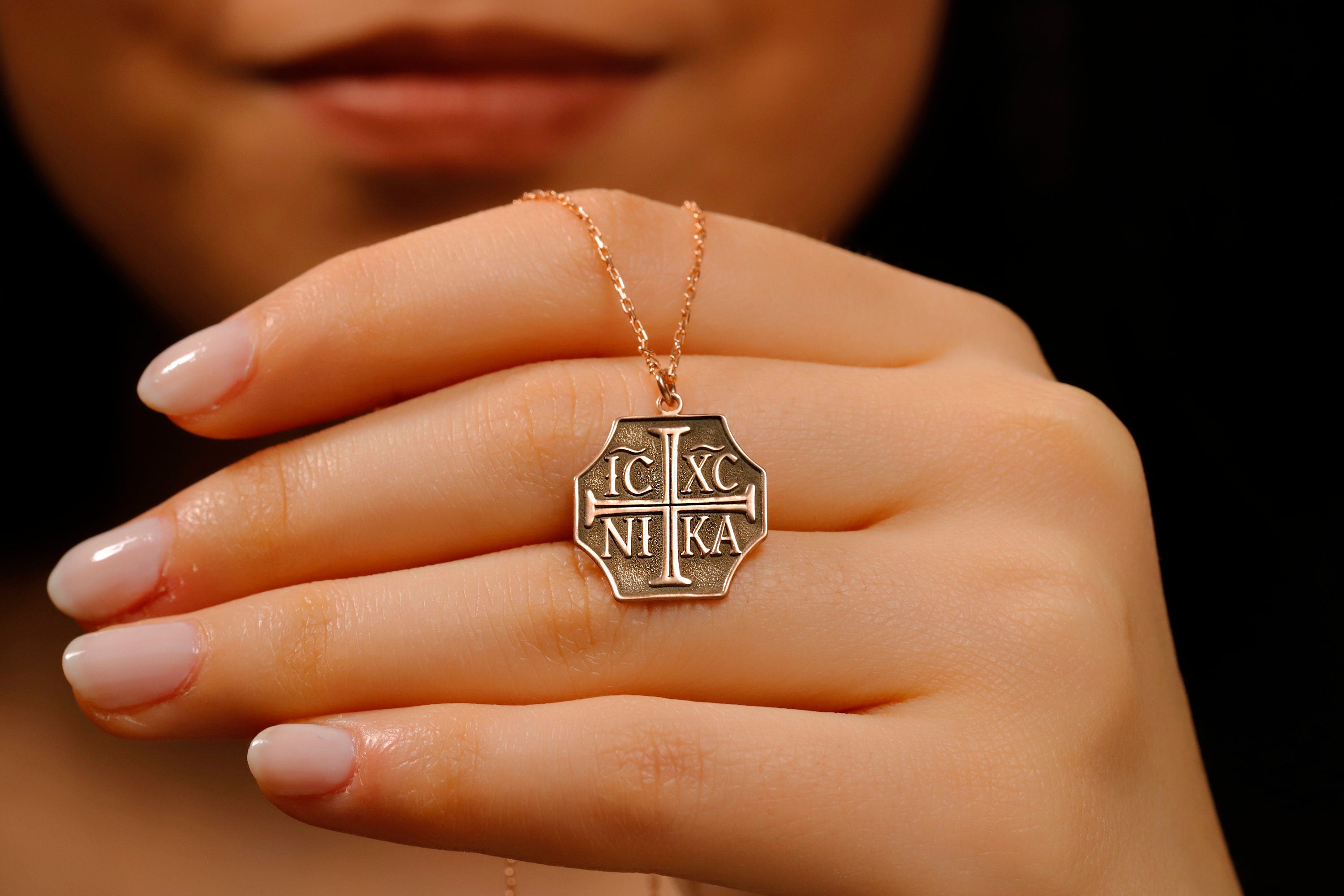Sterling Silver Orthodox IC XC NIKA Cross Necklace - Elegant Eastern Christian Jewelry