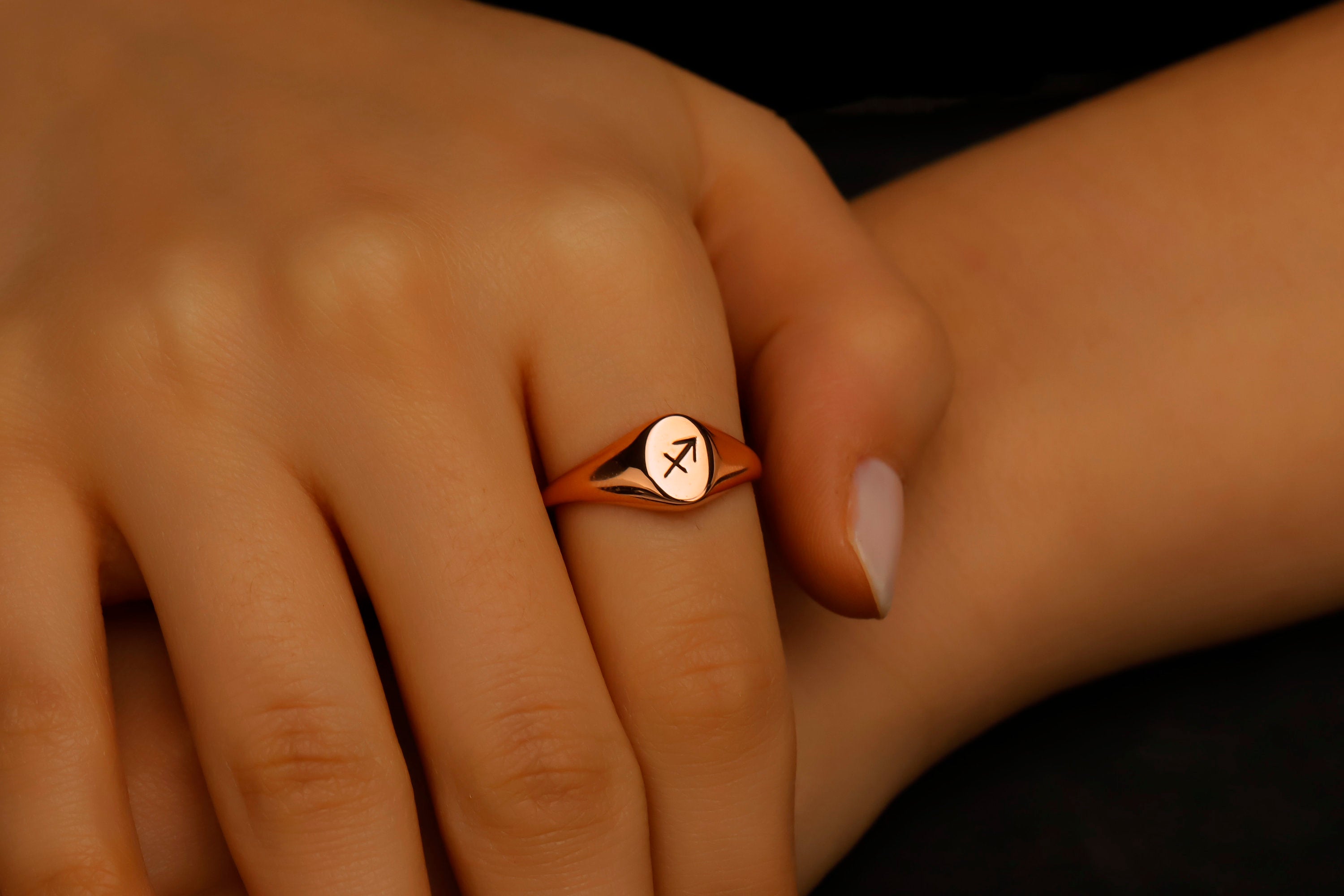 Celestial Charms Custom Zodiac Signet Ring - Sterling Silver Astrology Gift