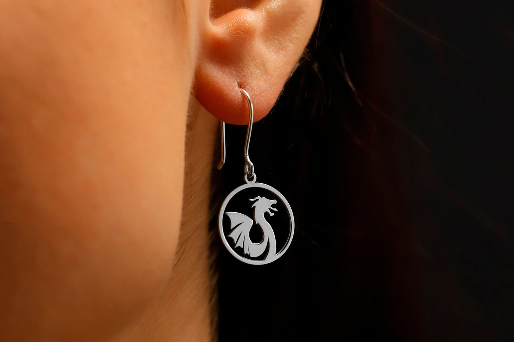 Dragonfly Jewelry Sterling Silver Dragon Dangle Earrings – Celebrate Chinese New Year in Style