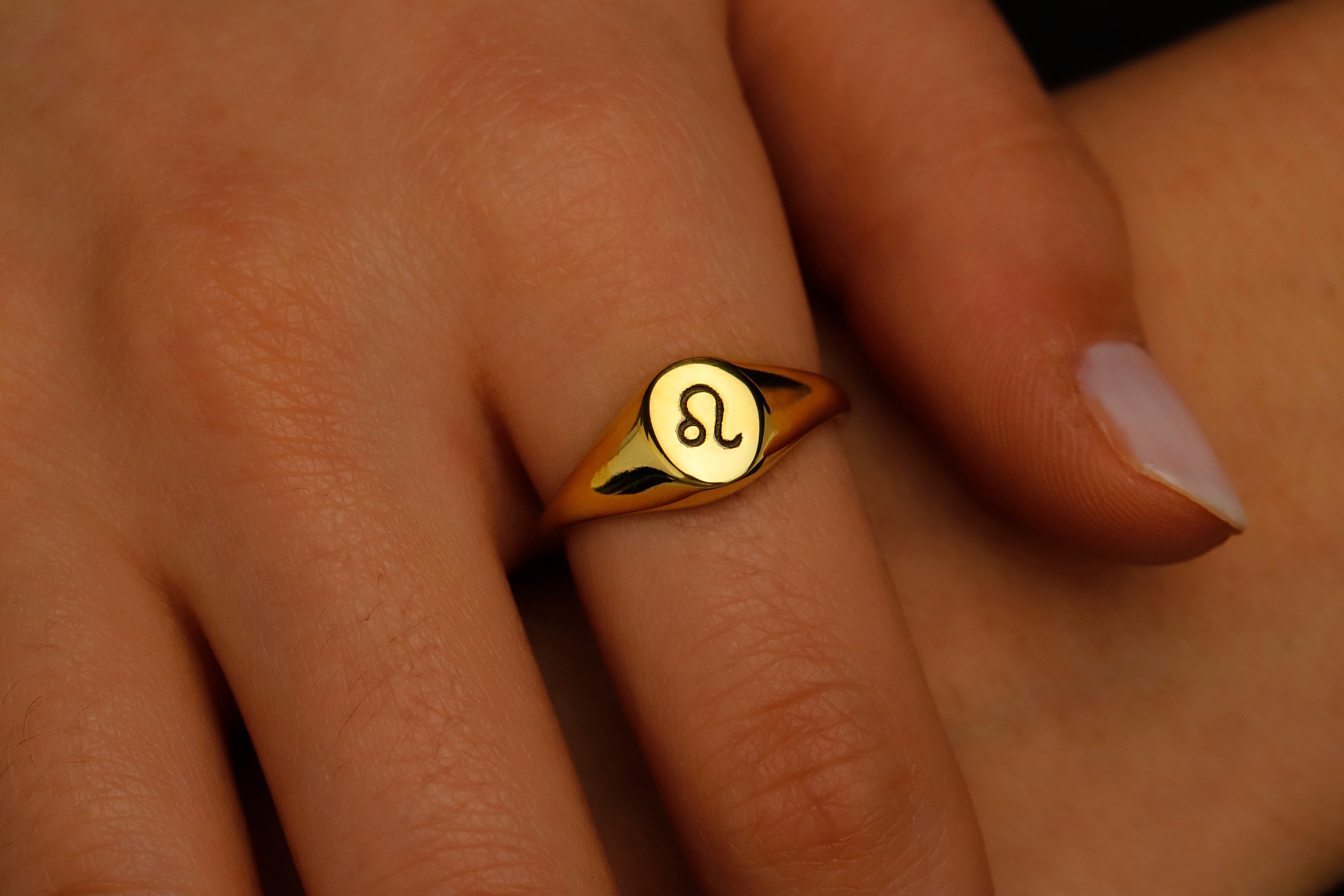 Celestial Charms Custom Zodiac Signet Ring - Sterling Silver Astrology Gift
