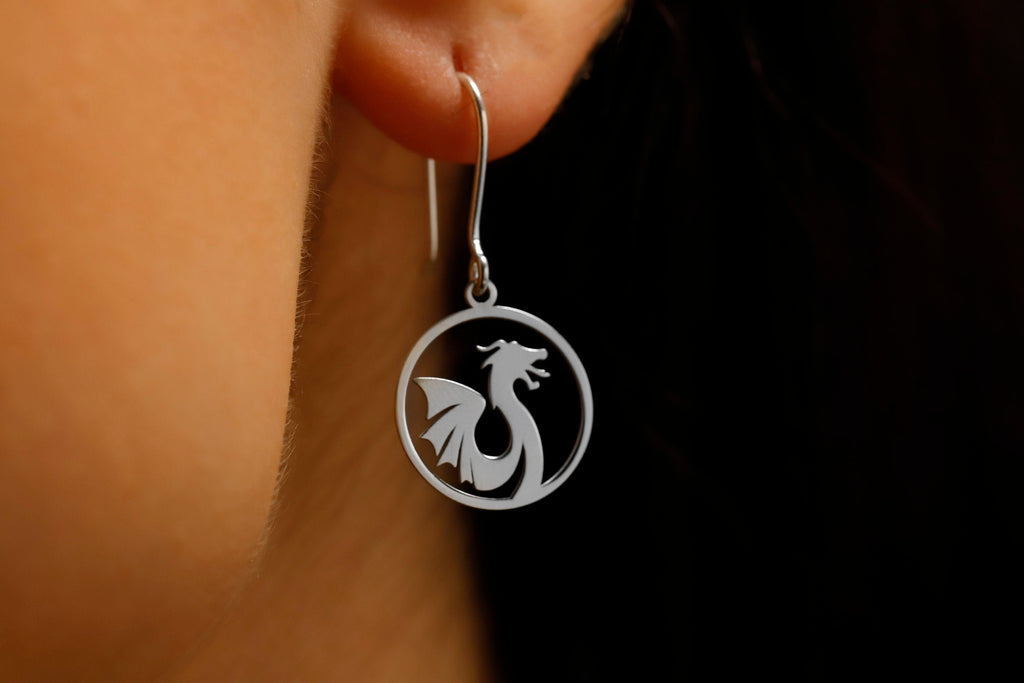 Dragonfly Jewelry Sterling Silver Dragon Dangle Earrings – Celebrate Chinese New Year in Style