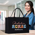 Pediatric Nurse Personalized Cotton Canvas Tote Bag Custom Nurse Gift Registered Nurse Tote RN Tote RN Gift Future Nursing Student Gift