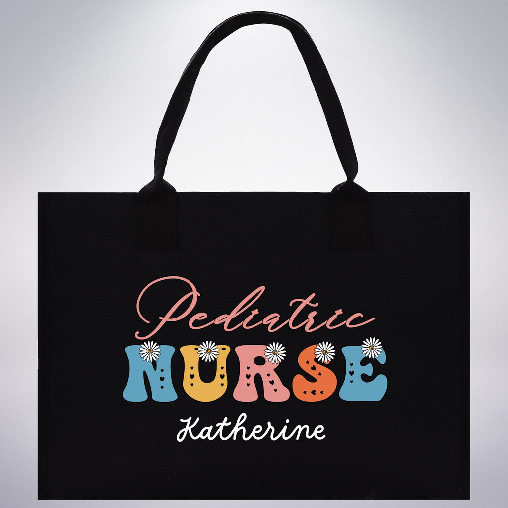 Pediatric Nurse Personalized Cotton Canvas Tote Bag Custom Nurse Gift Registered Nurse Tote RN Tote RN Gift Future Nursing Student Gift