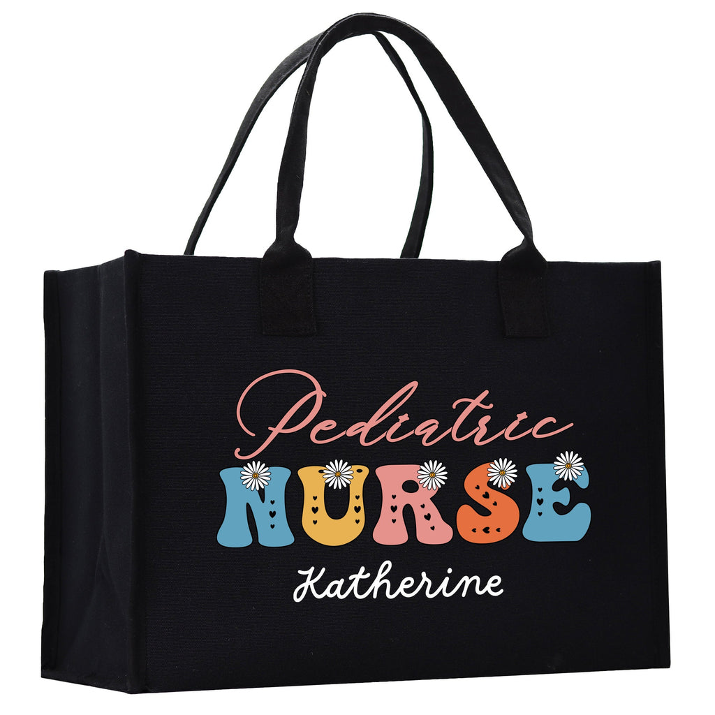 Pediatric Nurse Personalized Cotton Canvas Tote Bag Custom Nurse Gift Registered Nurse Tote RN Tote RN Gift Future Nursing Student Gift