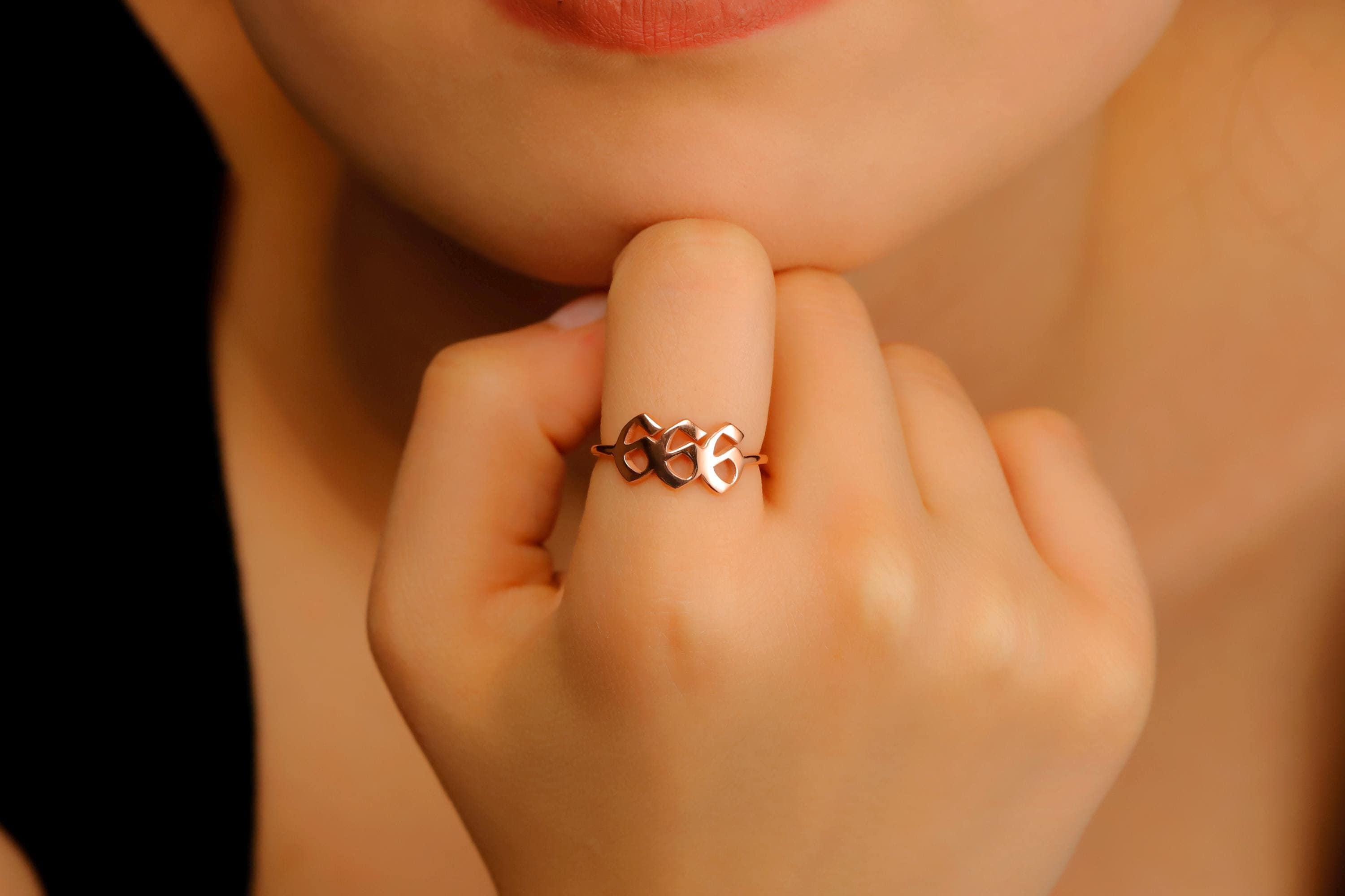 Angel Numbers Jewelry Sterling Silver Ring – Embrace Your Luck with Numerology Magic