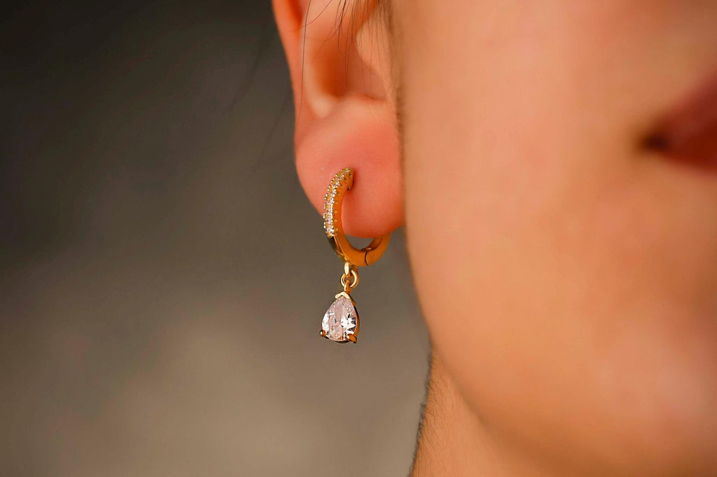 Sparkle & Shine Pave Diamond Huggie Earrings in 925 Sterling Silver