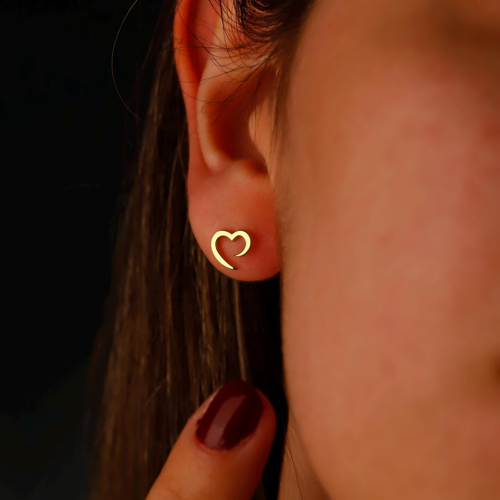 Heartfelt Sterling Silver Heart Studs - Hypoallergenic Elegance