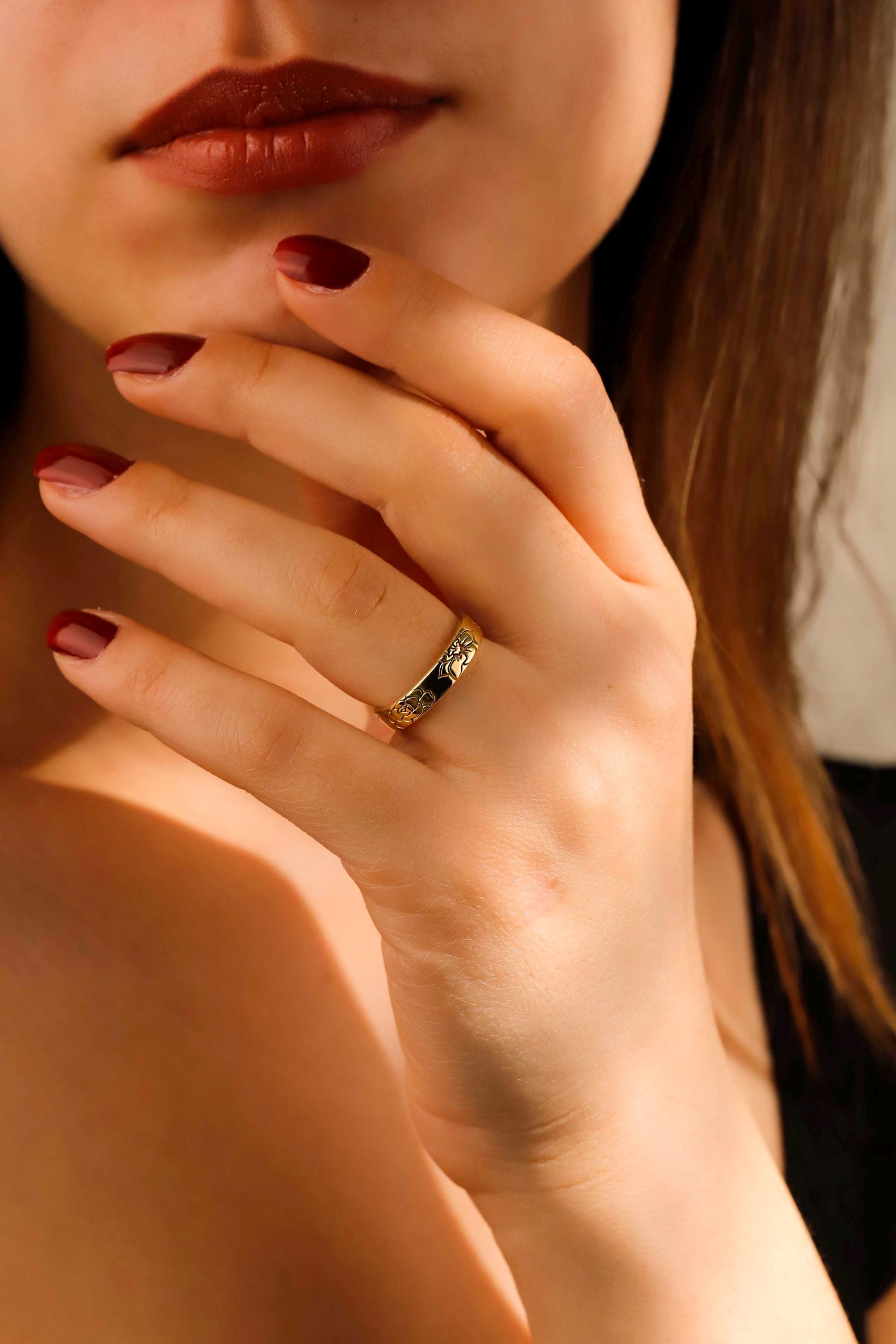 Custom Birth Flower Ring | Personalized Sterling Silver Jewelry