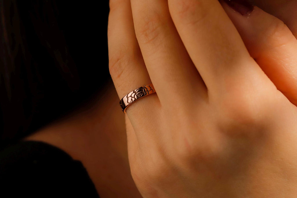 Custom Birth Flower Ring | Personalized Sterling Silver Jewelry