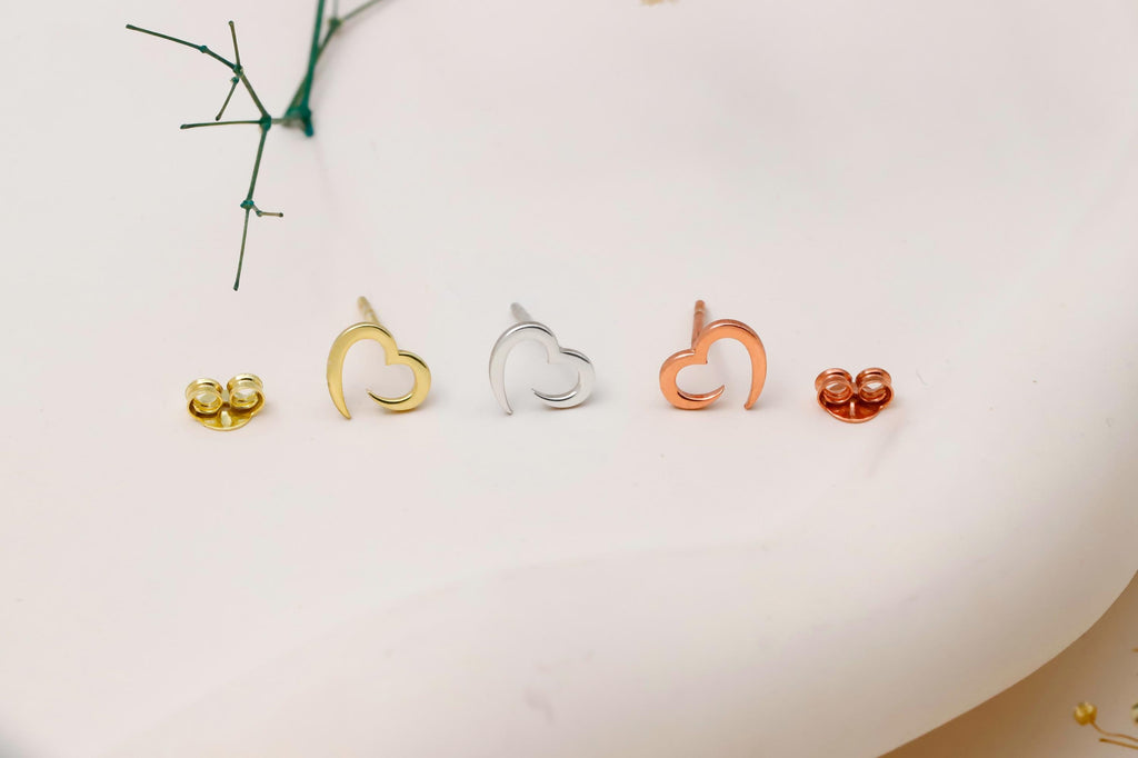 Heartfelt Sterling Silver Heart Studs - Hypoallergenic Elegance