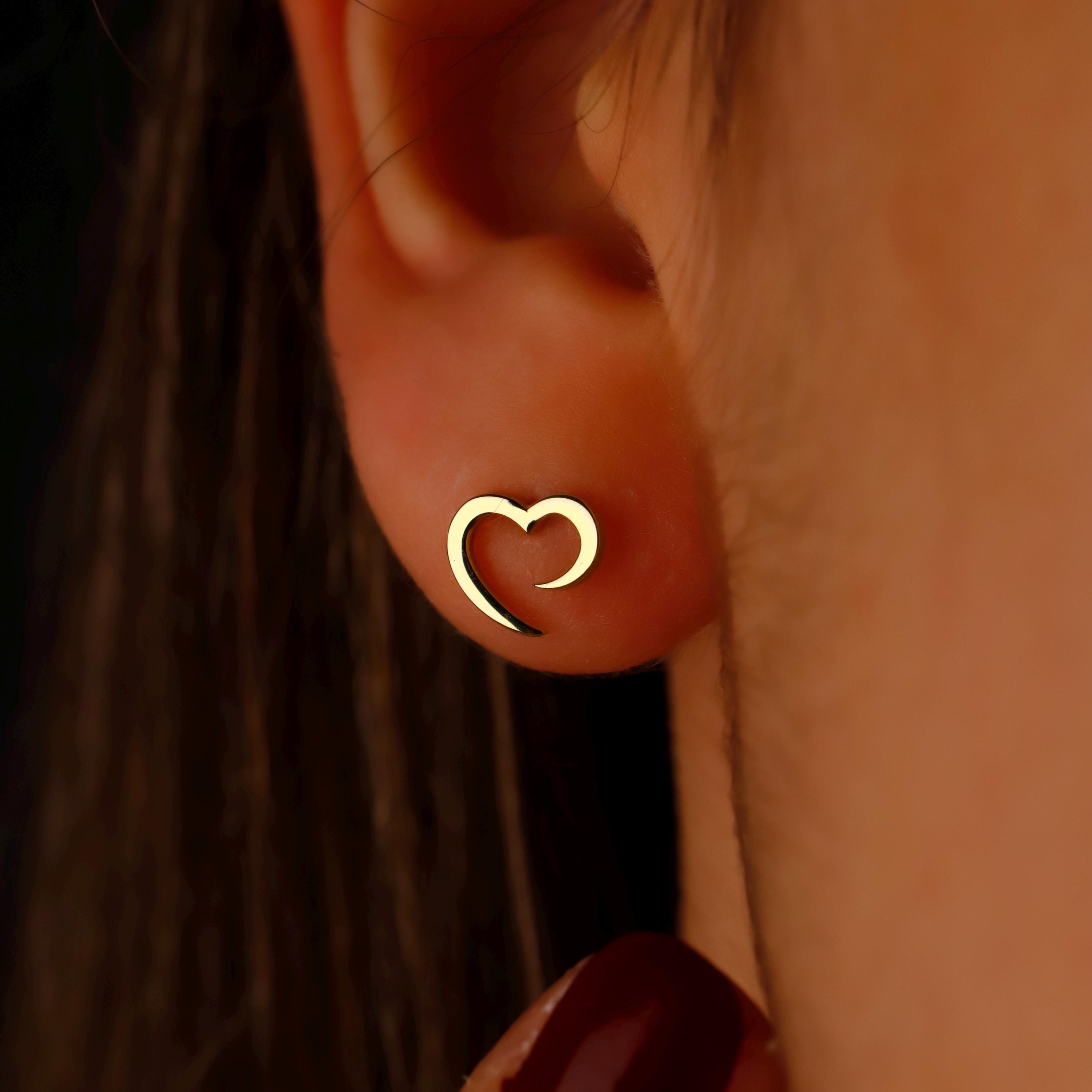 Heartfelt Sterling Silver Heart Studs - Hypoallergenic Elegance