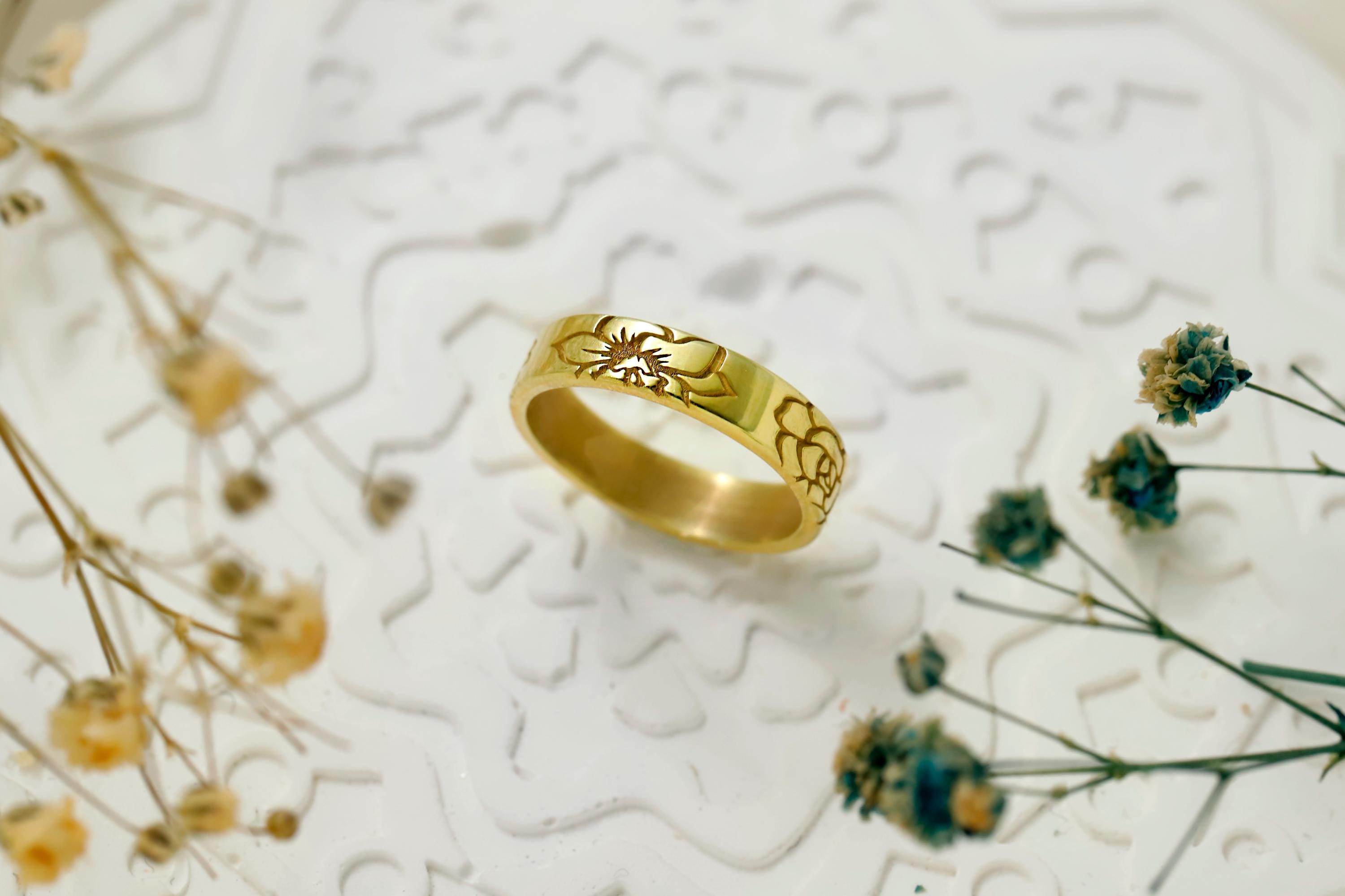 Custom Birth Flower Ring | Personalized Sterling Silver Jewelry