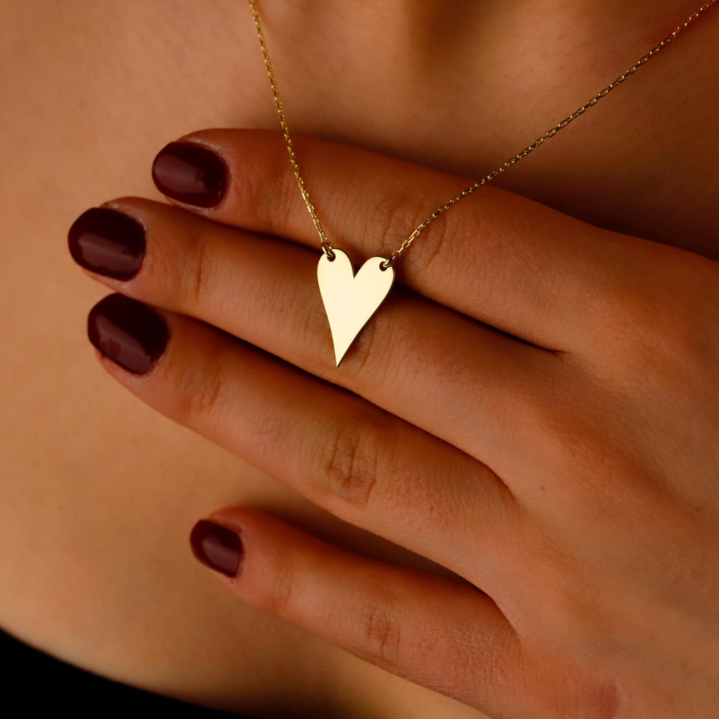 Actual Handwriting Engraving Heartfelt Grace Minimalist Heart Necklace in  925 Sterling Silver