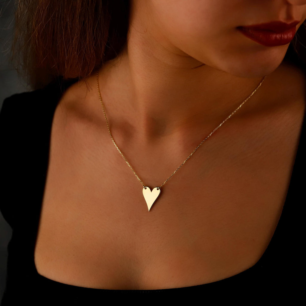 Actual Handwriting Engraving Heartfelt Grace Minimalist Heart Necklace in  925 Sterling Silver