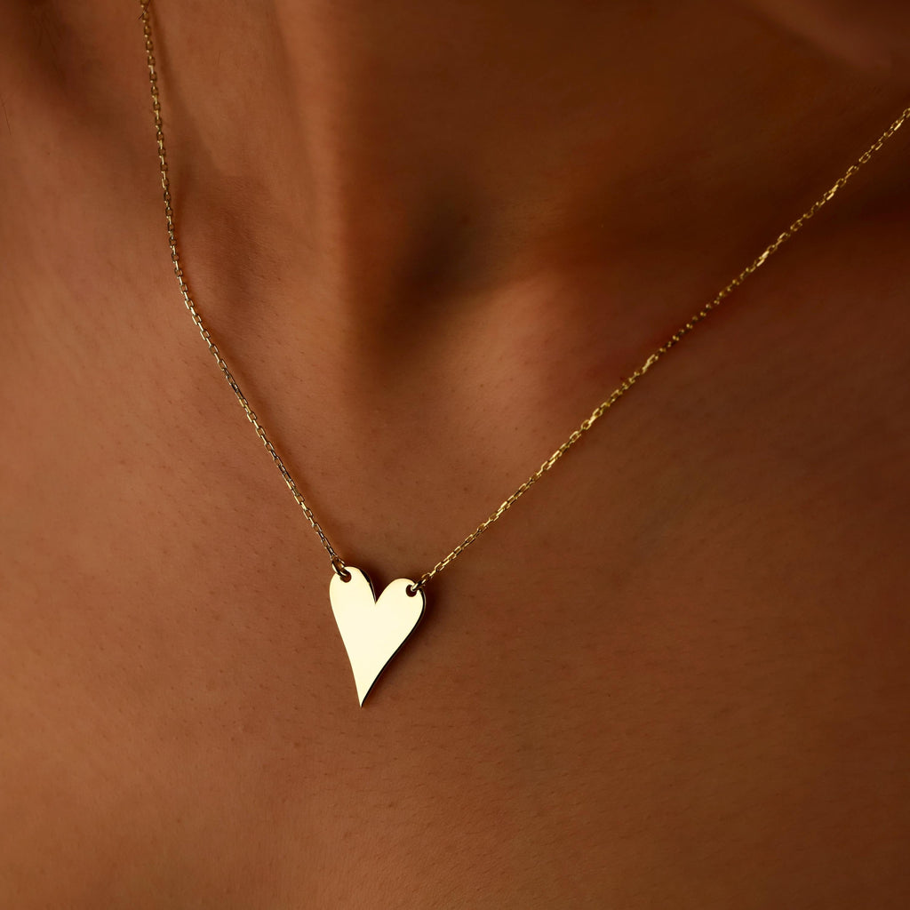 Actual Handwriting Engraving Heartfelt Grace Minimalist Heart Necklace in  925 Sterling Silver
