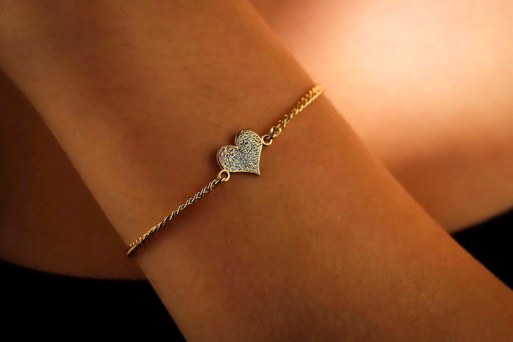 Actual Fingerprint Engraving Bracelet in 925 Sterling Silver
