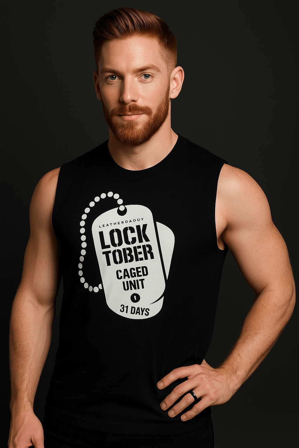 Locktober Caged Unit Muscle Tank – Unisex Jersey Workout Tee for 31 Days of Discipline